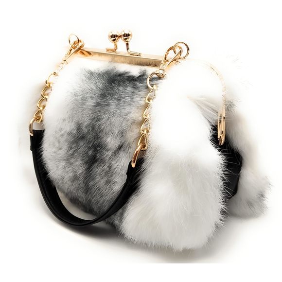 Luxurious Fur Evening Handbag Clutches - Genuine Fox, Rabbit, And Mink Fur c: - Picture 1 of 9